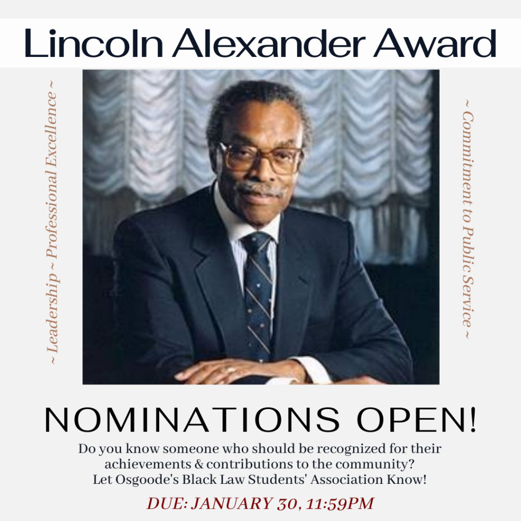 Lincoln Alexander Award Black Law Students Association