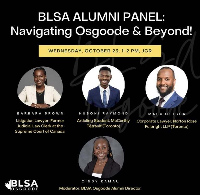 ALUMNI PANEL: Navigating Osgoode & Beyond